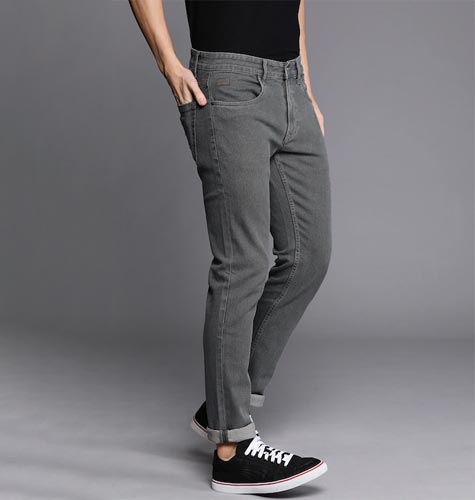 Men Grey Slim Fit Mid-Rise Clean Look Stretchable Jeans
